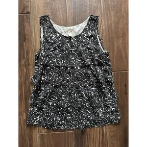 J. Crew Black Lace Sleeveless Blouse Women's Size 4 Layered Tank Top Career Prep
